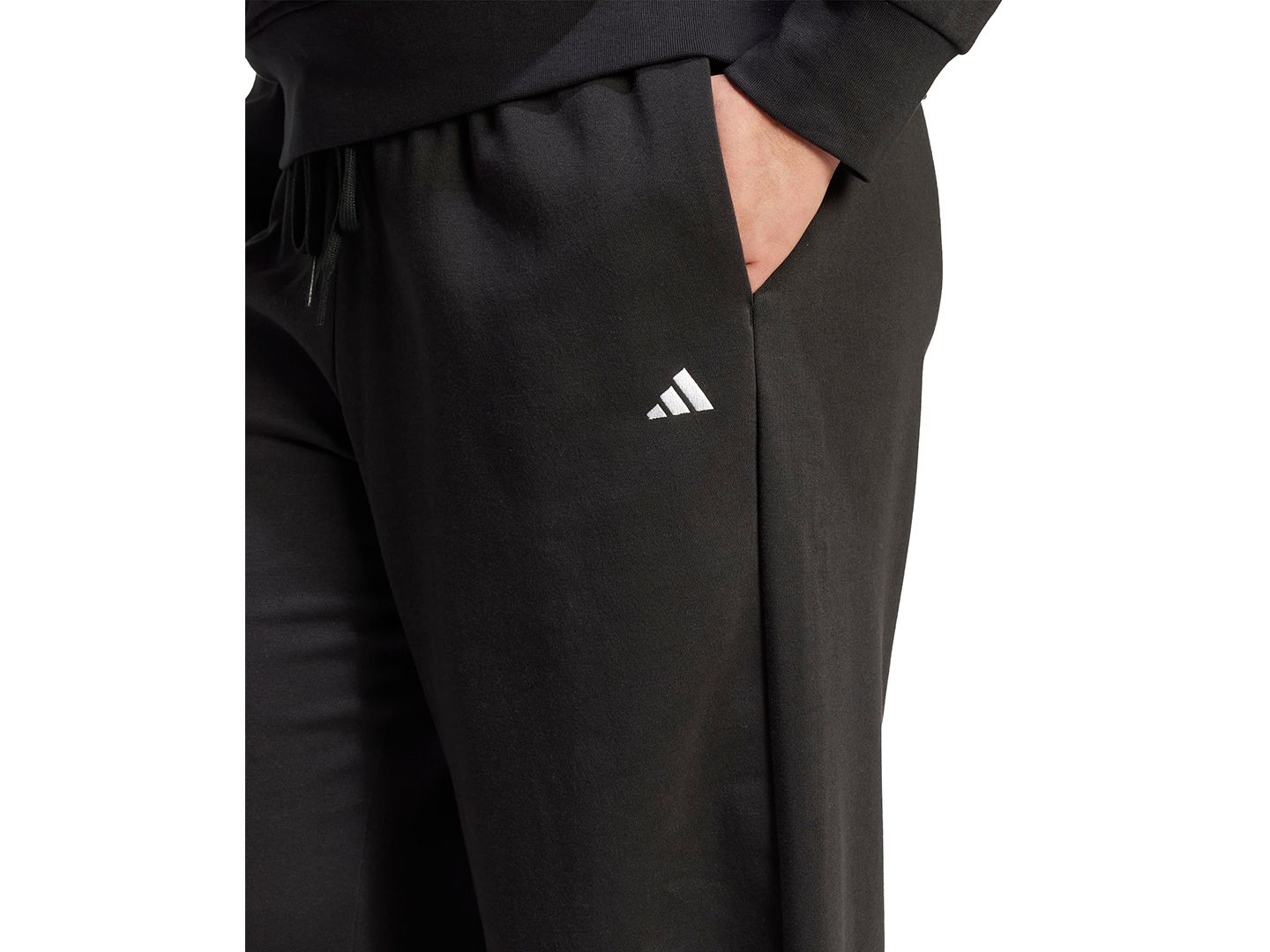Женские брюки adidas Plus Size Essentials Fleece Mid-Rise Sweatpants, цвет: Чёрный — фото 3