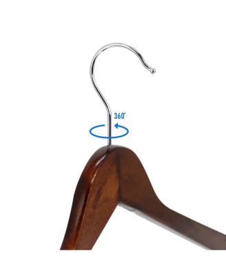 20 Piece Acacia Wood Swivel Hook Hanger Set in Light Brown