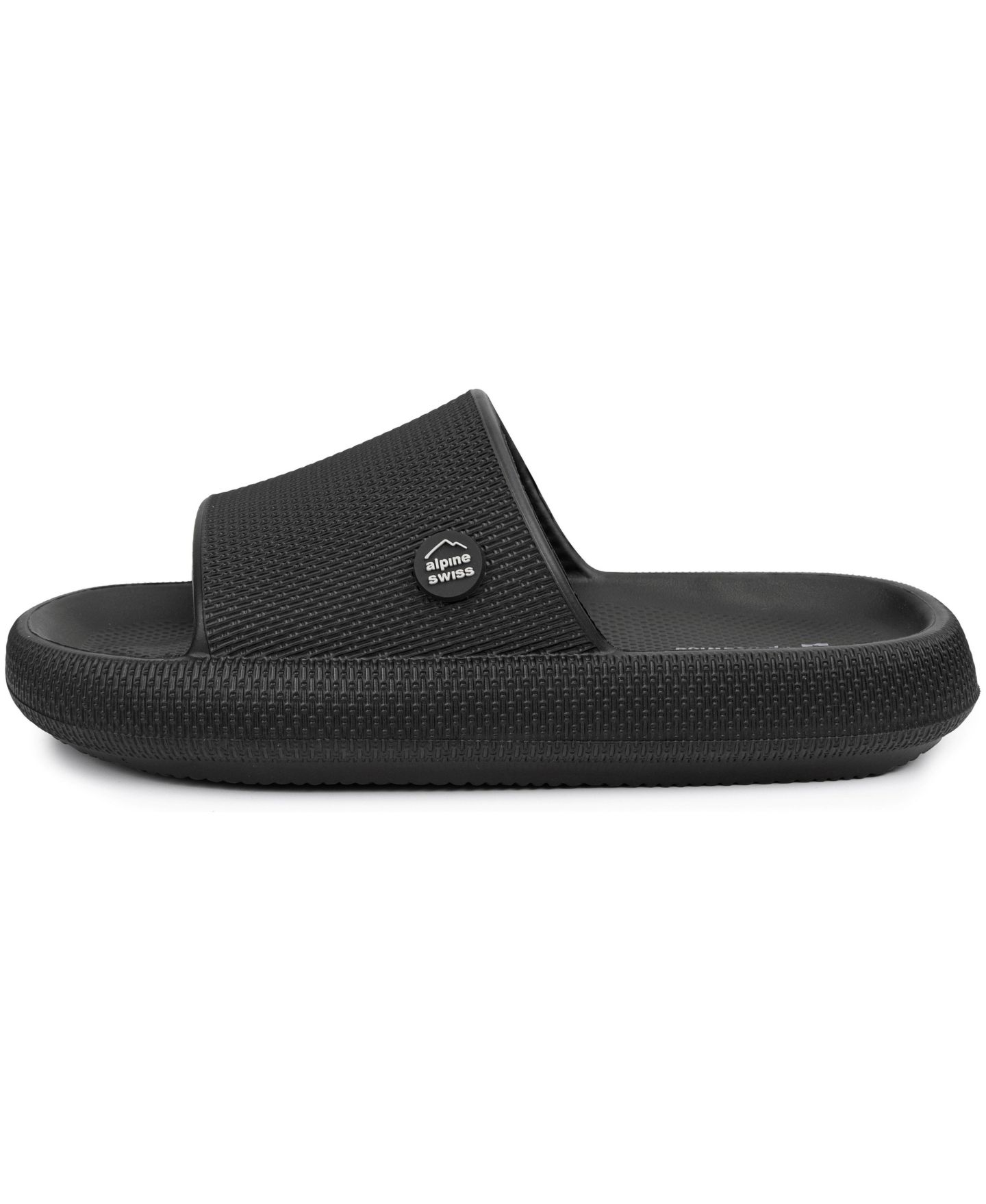 Мужские сандалии Alpine Swiss Omar Slides Pillow Slippers Ultra Cushioned Cloud Slide Sandal, цвет: Чёрный — фото 3