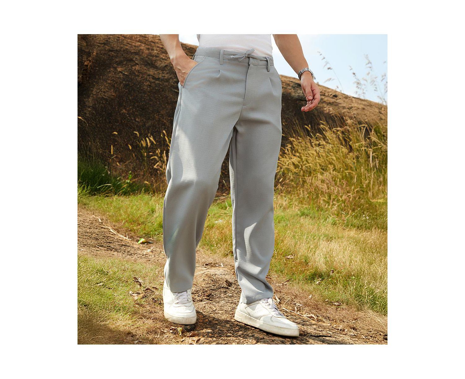 Men's Cloud Grey Tailored Trousers