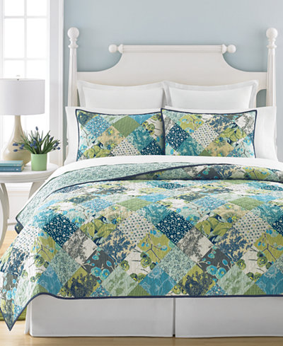 CLOSEOUT! Martha Stewart Collection Antique Patchwork Artichoke Quilts and Shams, Only at Macy's