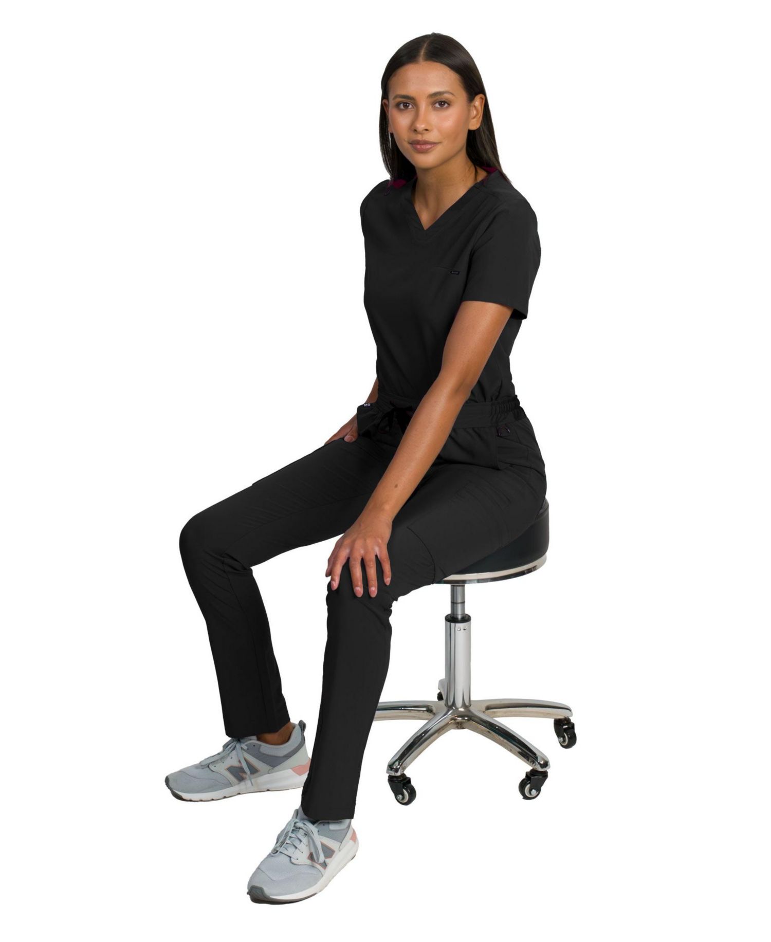 Women's Liliana with 4-Pocket Top and Slim Straight Leg Pants Scrubs Set