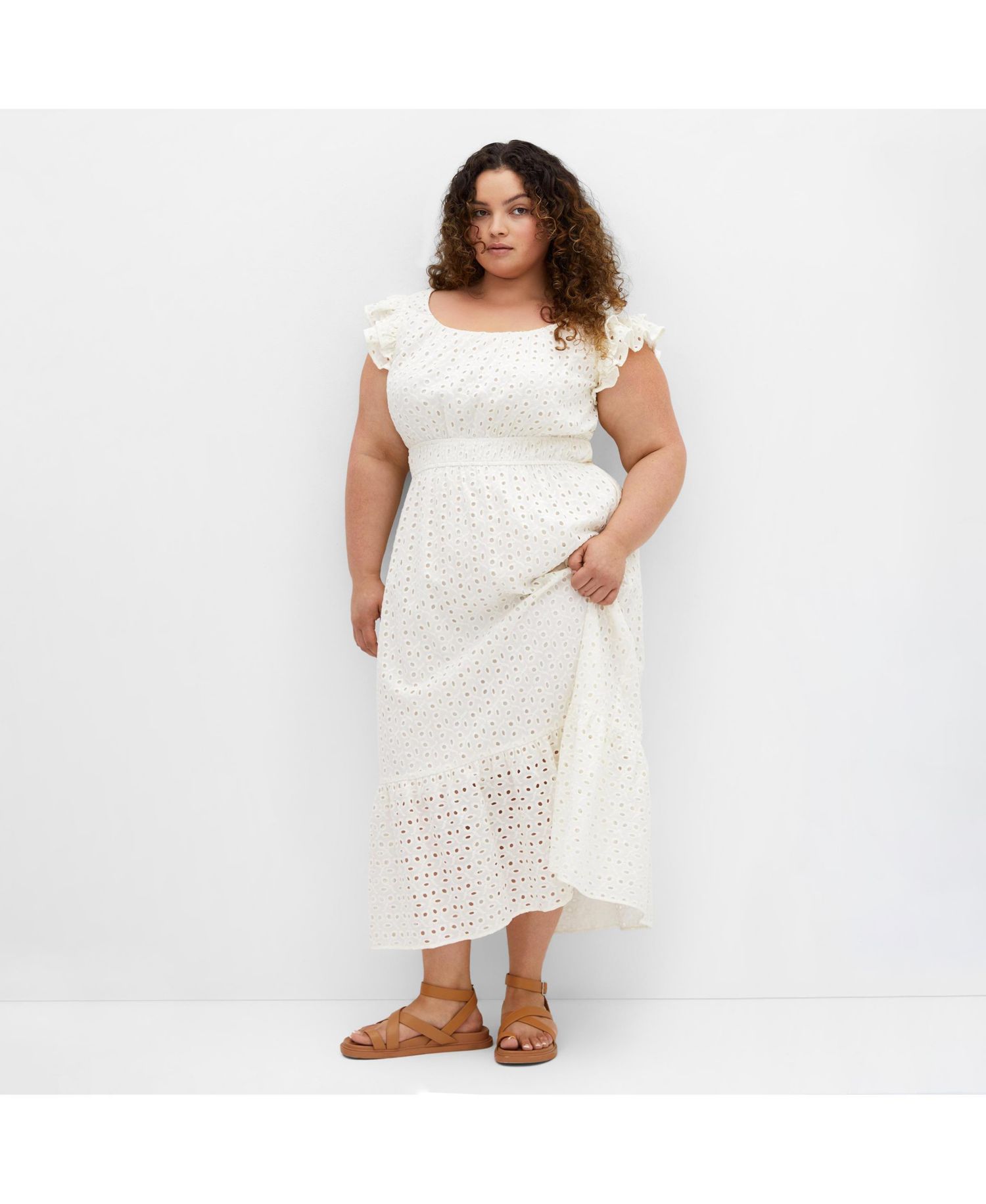 Women's Sweet Broderie Midi Dress