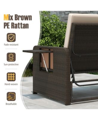 Modular Outdoor Adjustable Daybed Set with Plush Cushions and Storage Ottoman