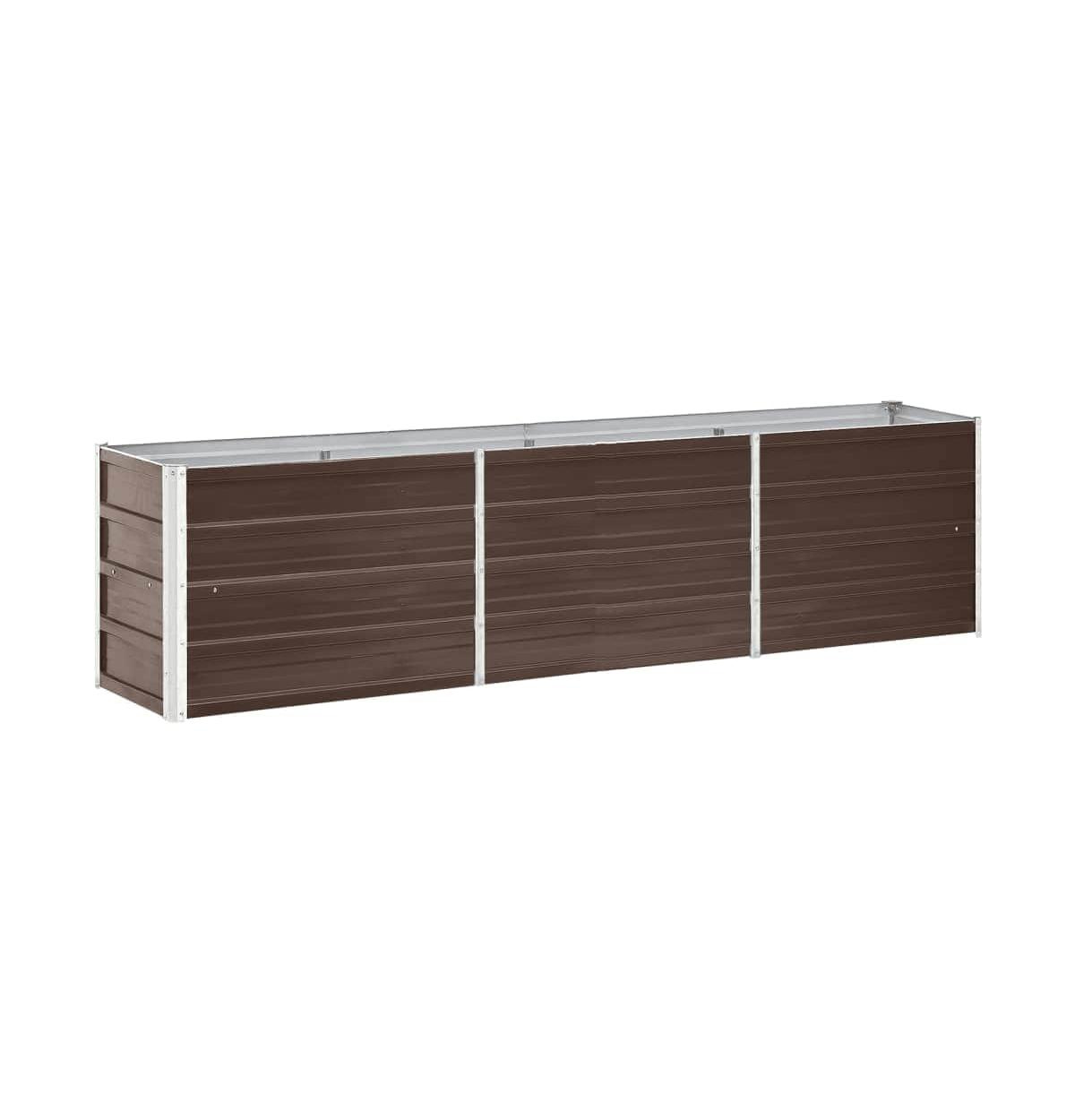 Garden Raised Bed Galvanized Steel 94.5&#x22;x15.7&#x22;x17.7&#x22; Brown - Brown