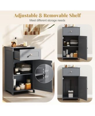 Slim Bathroom Storage Cabinet – Drawer, Single Door & Adjustable Shelf