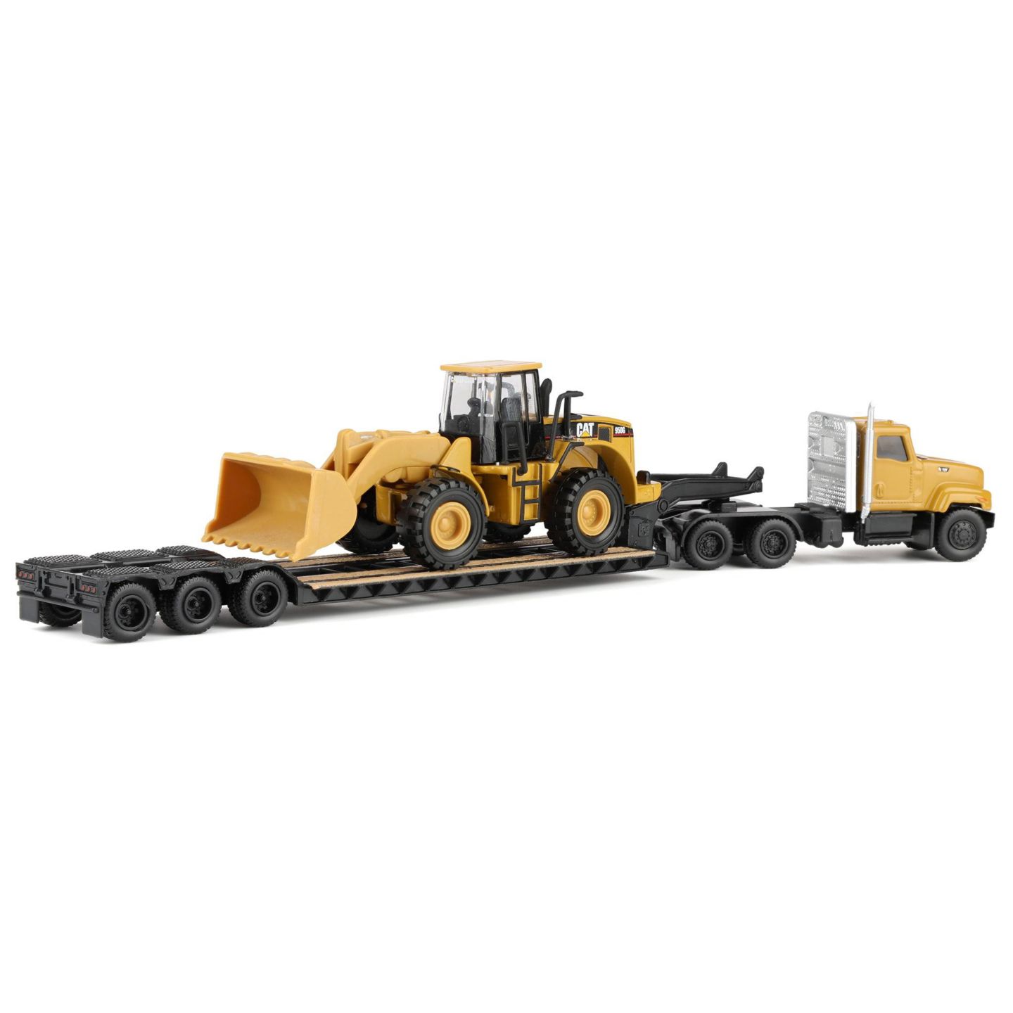 Детские игрушки Diecast Masters 1/87 Caterpillar CT681 Day Cab with Lowboy and 950G Wheel Loader — фото 3