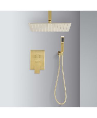 Ceiling Mounted Shower System Combo Set with Handheld and 12&amp;quot;Shower head