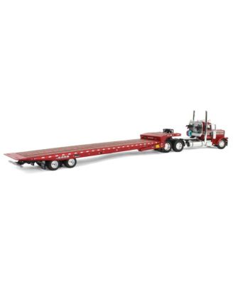 DCP 1/64 Red Peterbilt 389 Day Cab Landoll 440B Traveling Axle Trailer 60-1981