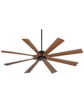 70" Possini Euro Design Defender Modern Industrial Indoor Outdoor Ceiling Fan Remote Control Matte Black Koa Damp Rated for Patio