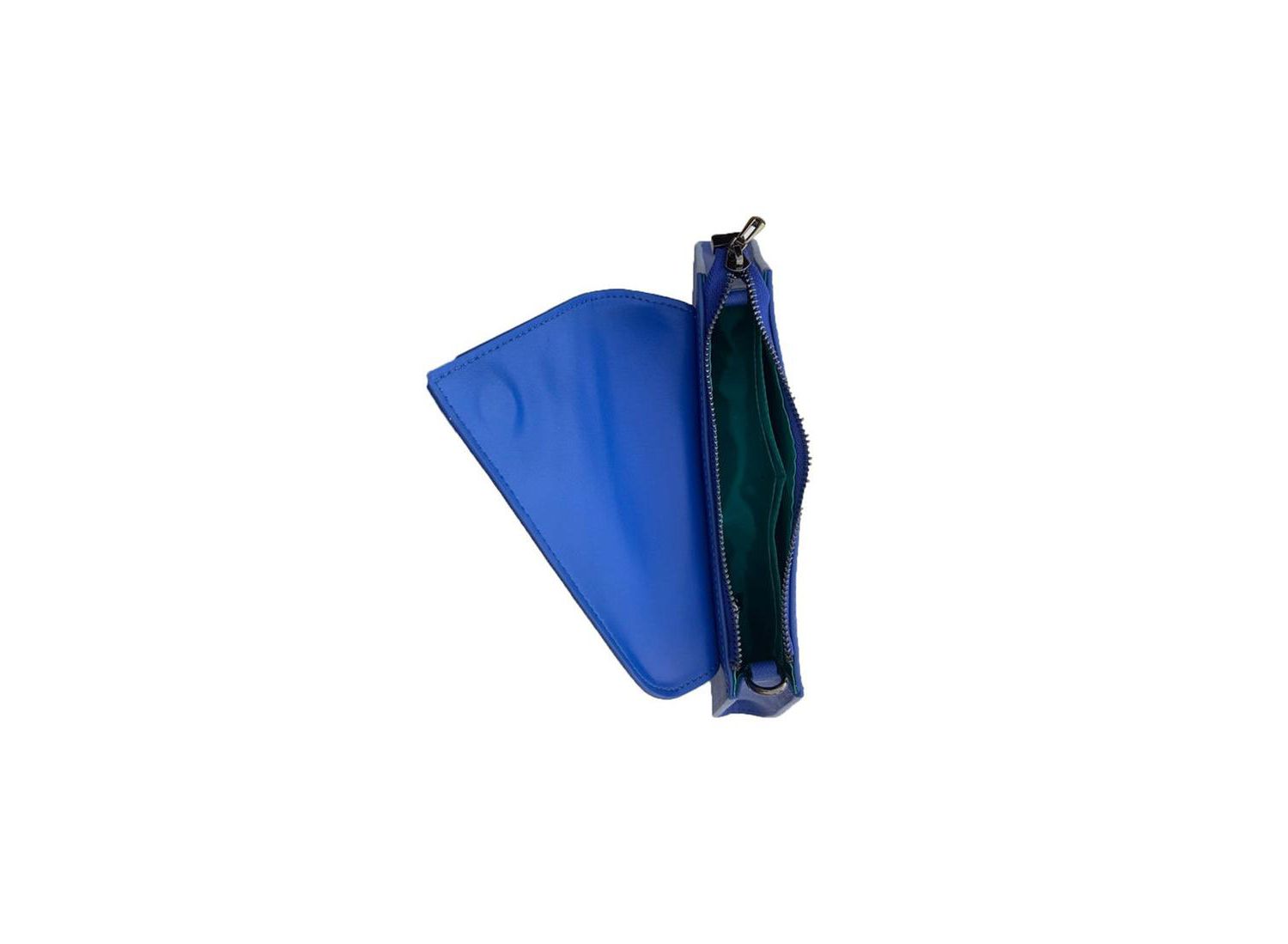 Saffiano Leather Clutch Bag Evening Purse Crossbody Cobalt Blue Unique Women's Handbag