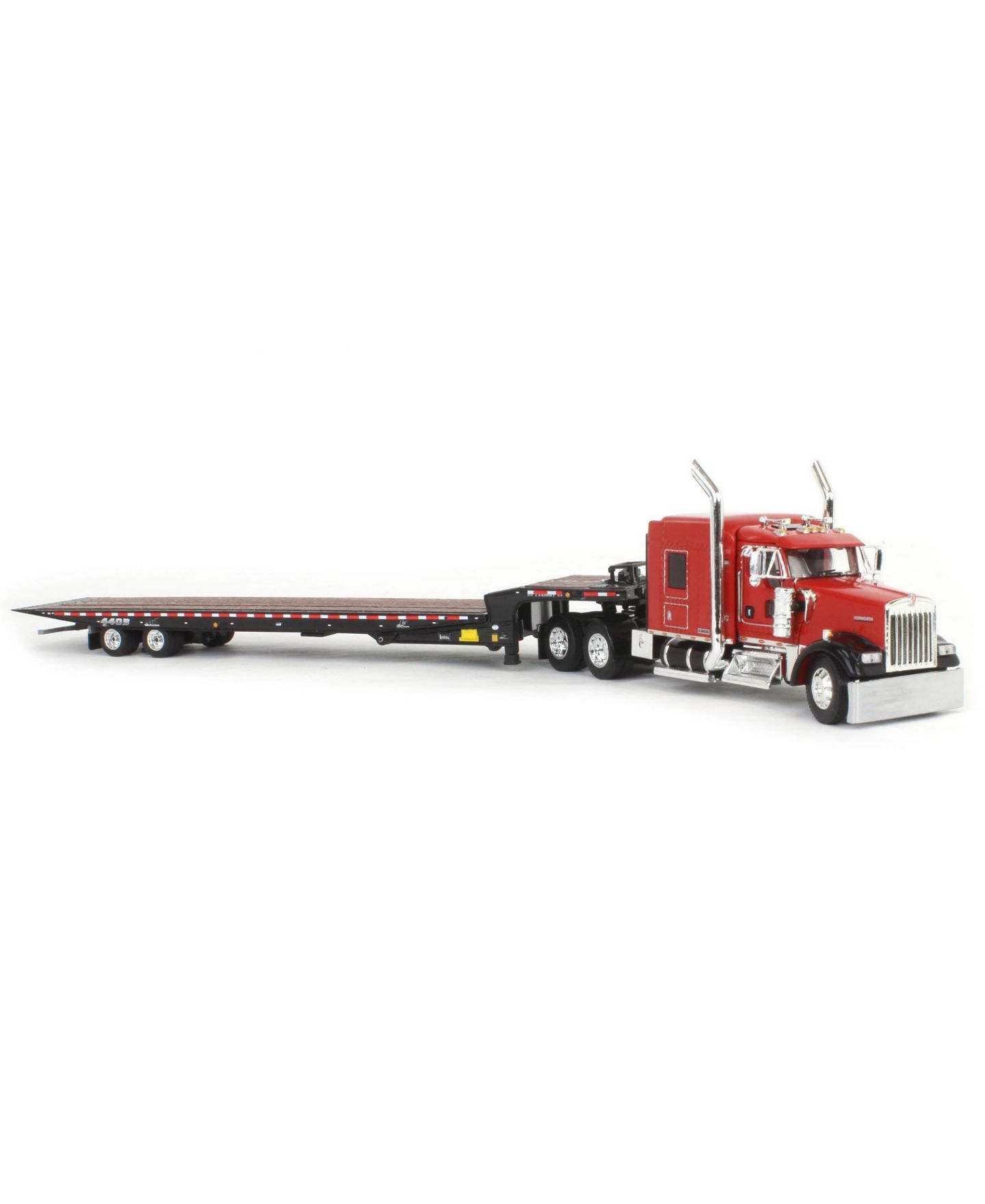 Детские игрушки First Gear 1/64 Scale Kenworth W900L Landoll 440B-50CA Traveling Axle Trailer Die-Cast Semi Truck and Trailer, 2-Piece Set — фото 2