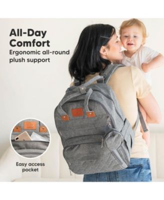 Rove Diaper Bag with Changing Pad, Waterproof Baby Bag, Travel Diaper