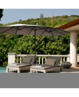 15 Feet Double-Sided Outdoor Patio Umbrella with Crank without Base