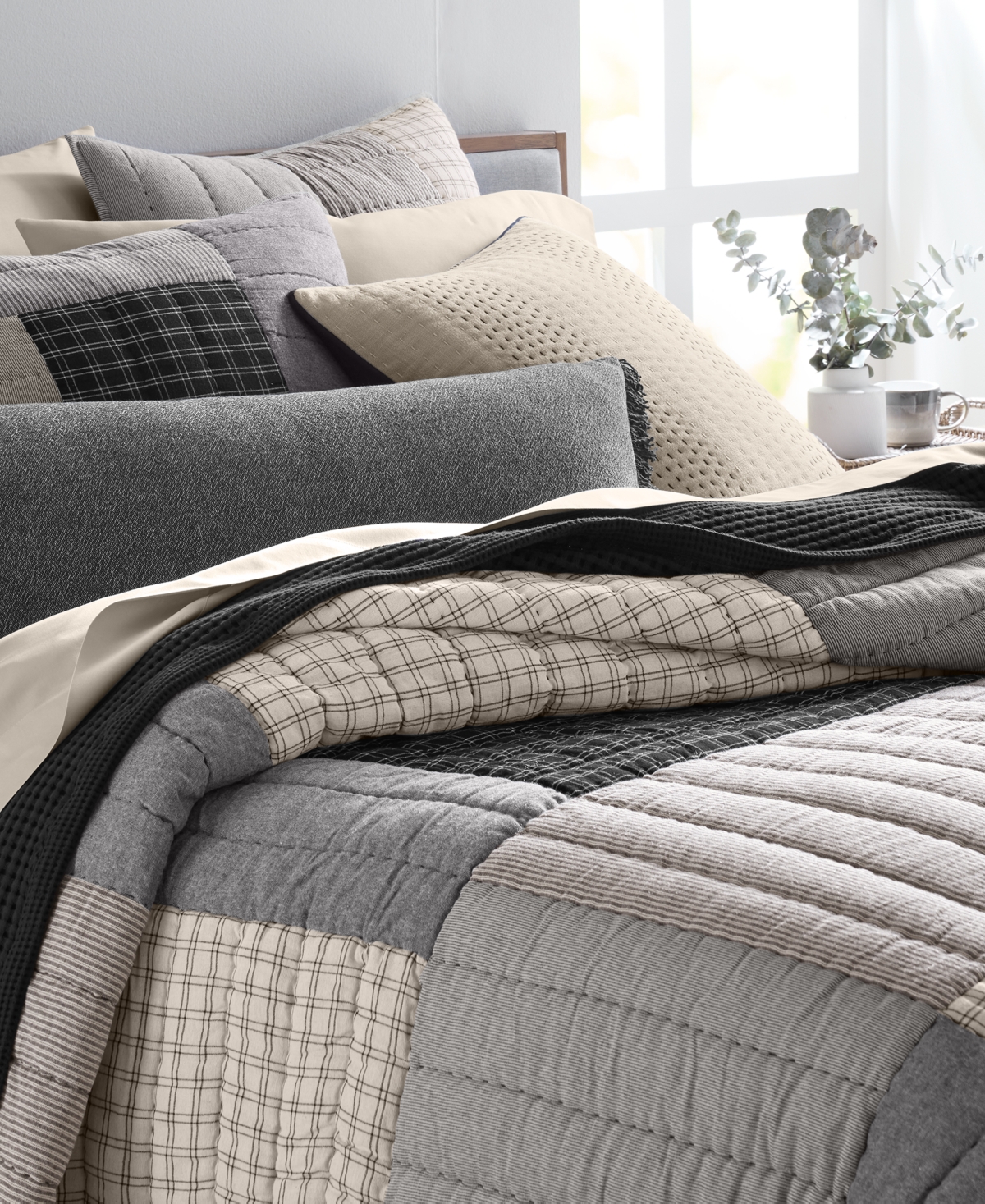 Oake Striped & Stitched 3-pc. Quilt Set, Full/queen, Exclusively At Macy's In Multi
