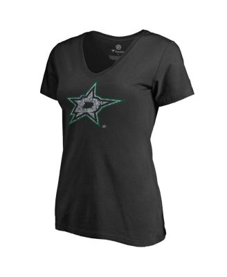 Women's Black Dallas Stars Static Logo V-Neck T-Shirt