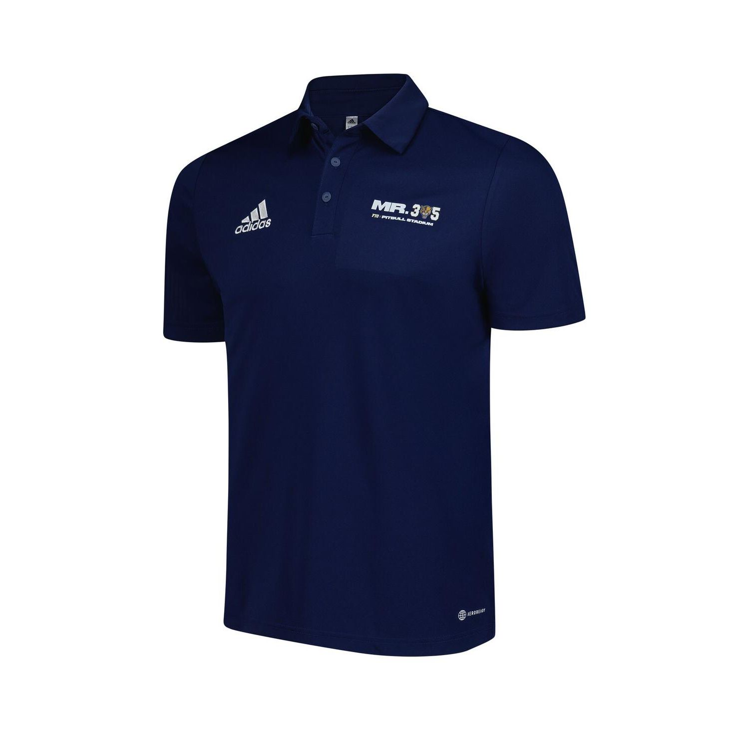 Men's Navy FIU Panthers x Pit Bull Entrada AEROREADY Polo Shirt