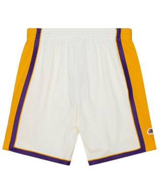 Men's Cream Los Angeles Lakers 2009-10 Hardwood Classics Team Color Swingman Shorts