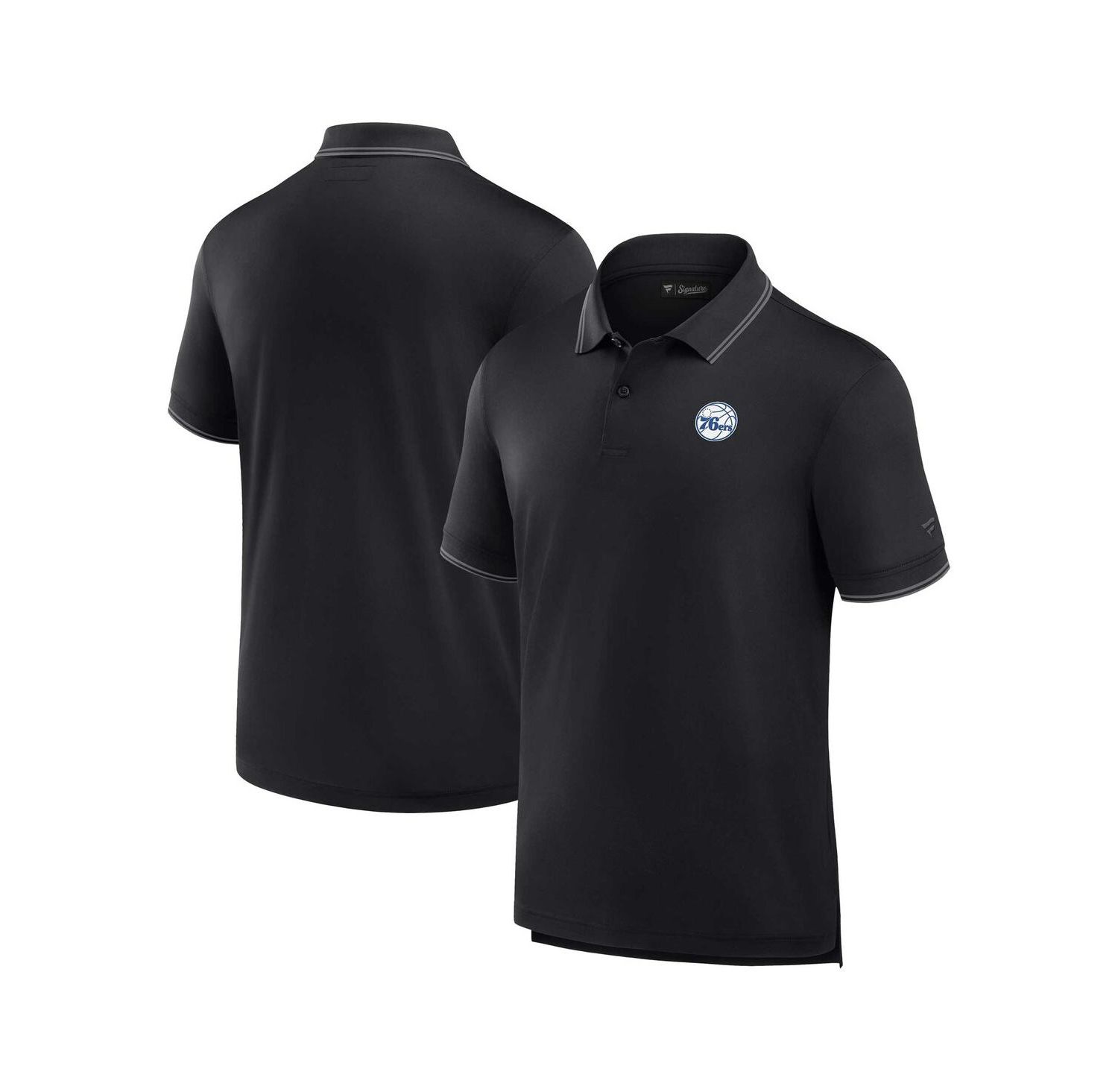 Men's Black Philadelphia 76ers Front Office Pique Polo Shirt