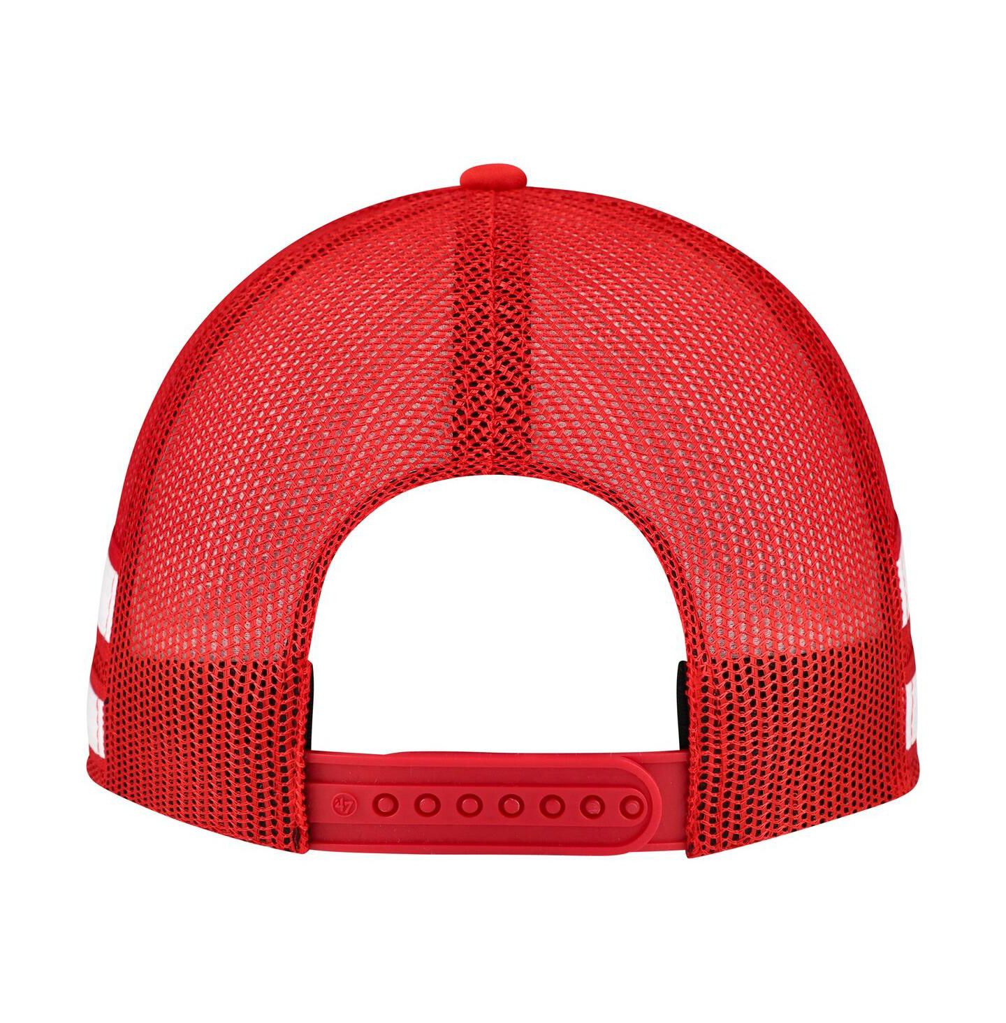Мужская кепка '47 Brand Red Detroit Red Wings Sideband Stripes Trucker Snapback Hat — фото 4