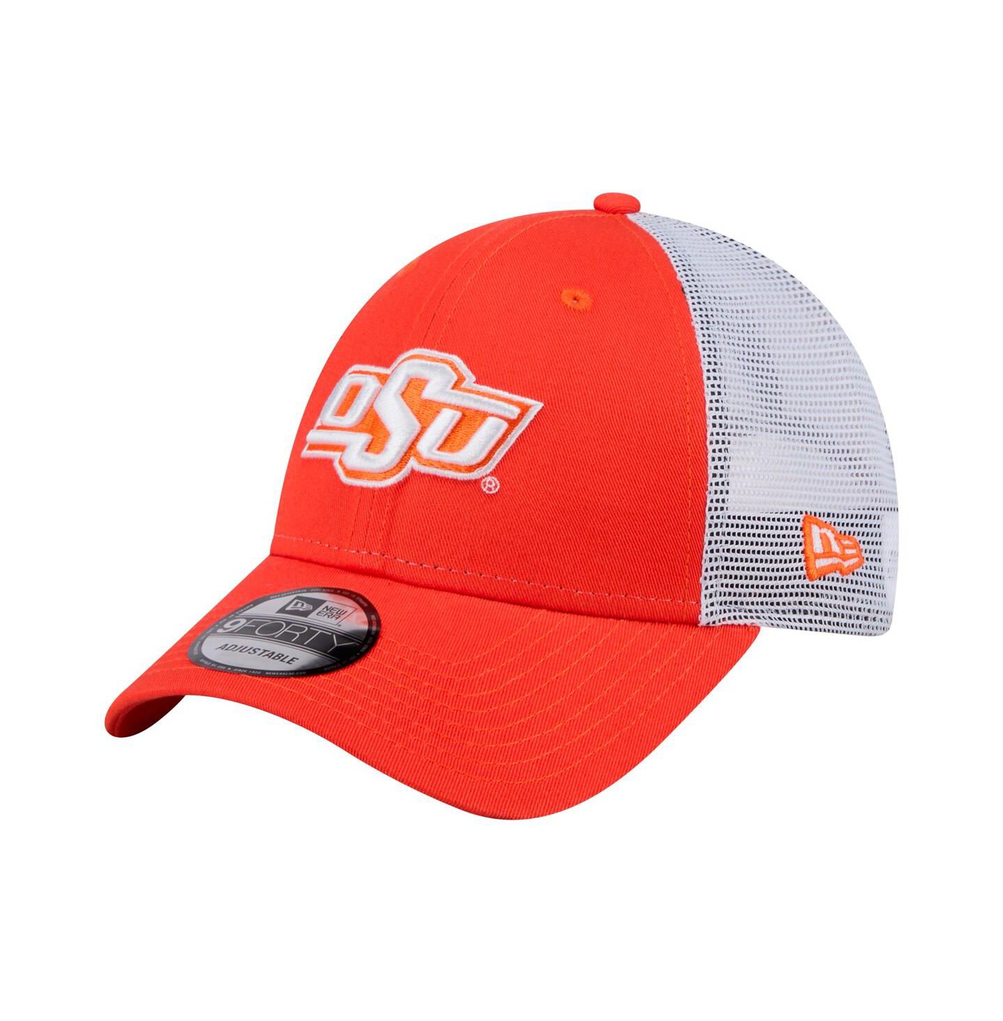 Мужская кепка New Era Orange Oklahoma State Cowboys Trucker 9FORTY Adjustable Hat — фото 1