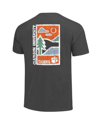 Men's Graphite Clemson Tigers Comfort Colors Minimal Vista Distressed Graphics T-Shirt