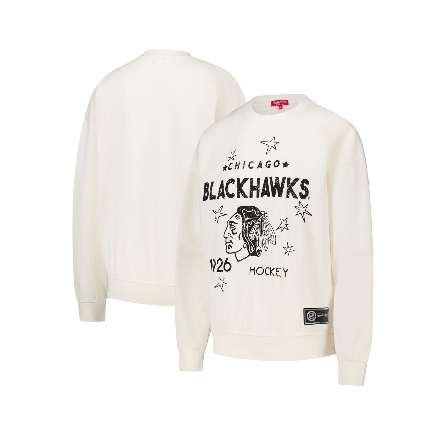 Women's Cream Chicago Blackhawks Logo 3.0 Pullover Sweatshirt