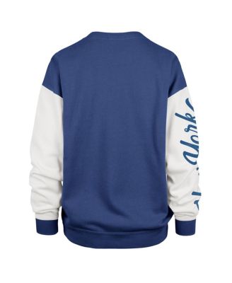 Women's Blue New York Knicks Plus Size Oversized Rise Andie Pullover Sweatshirt