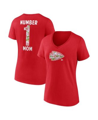 Fanatics - Women's Red Kansas City Chiefs Plus Size Mother's Day Floral V-Neck T-Shirt