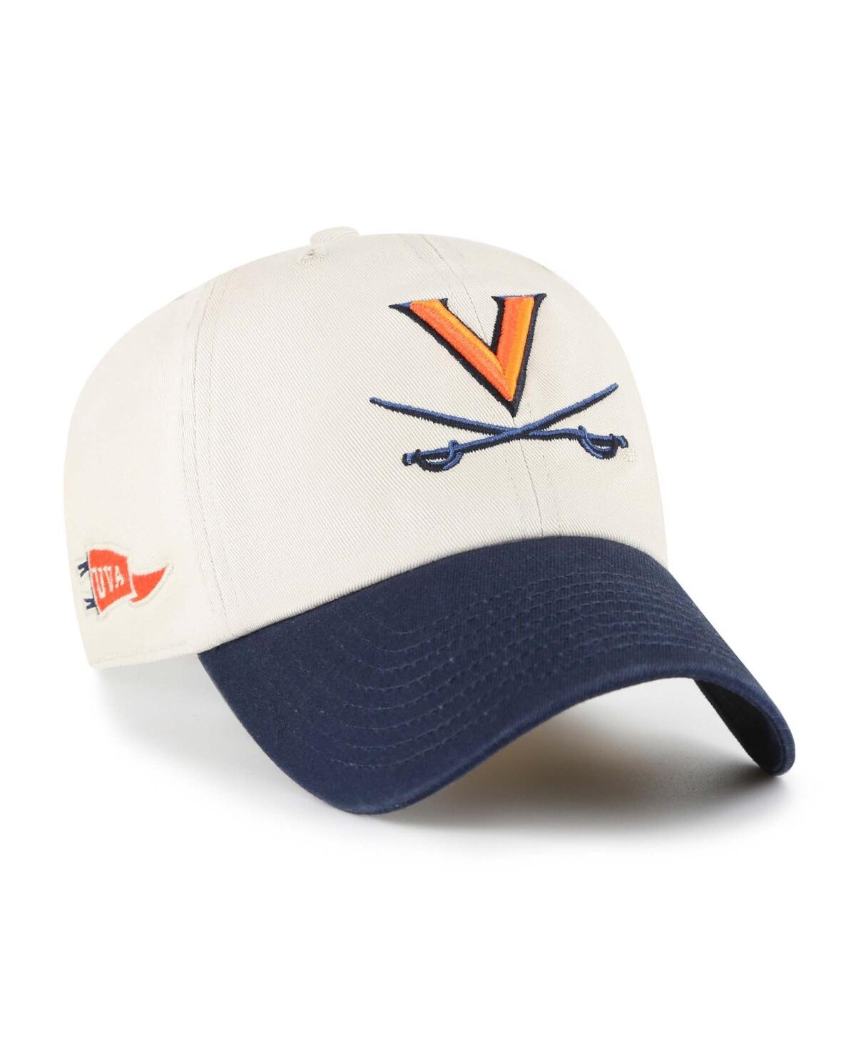 Men's Cream Virginia Cavaliers Grand Stand Clean Up Adjustable Hat - Cream