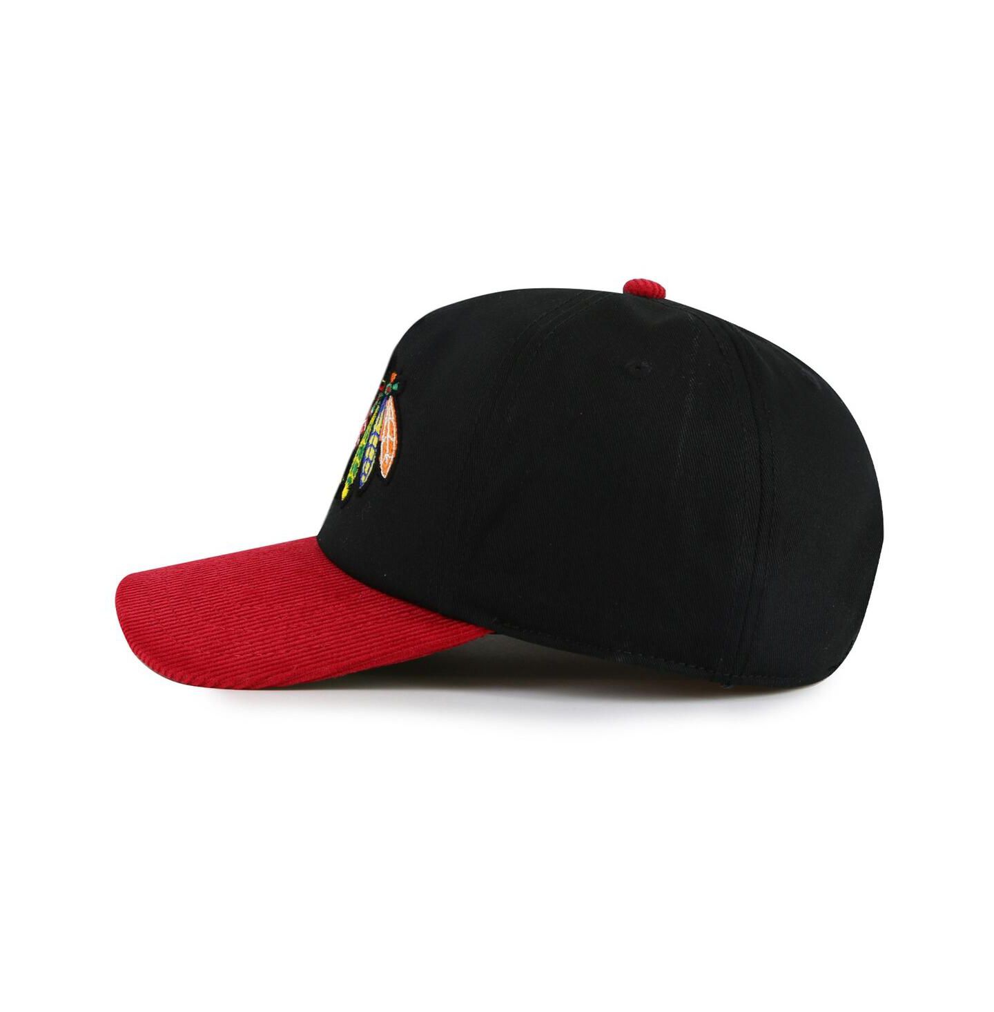Мужская кепка American Needle Black/Red Chicago Blackhawks Burnett Adjustable Hat — фото 2