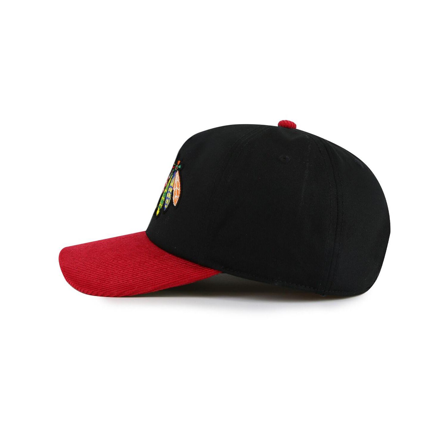 Men's Black/Red Chicago Blackhawks Burnett Adjustable Hat