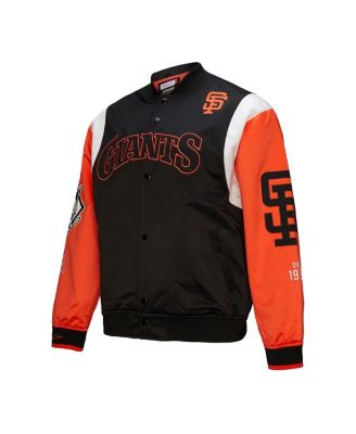 Men's Black/Orange San Francisco Giants Cooperstown Collection Team Origins Satin Full-Snap Jacket