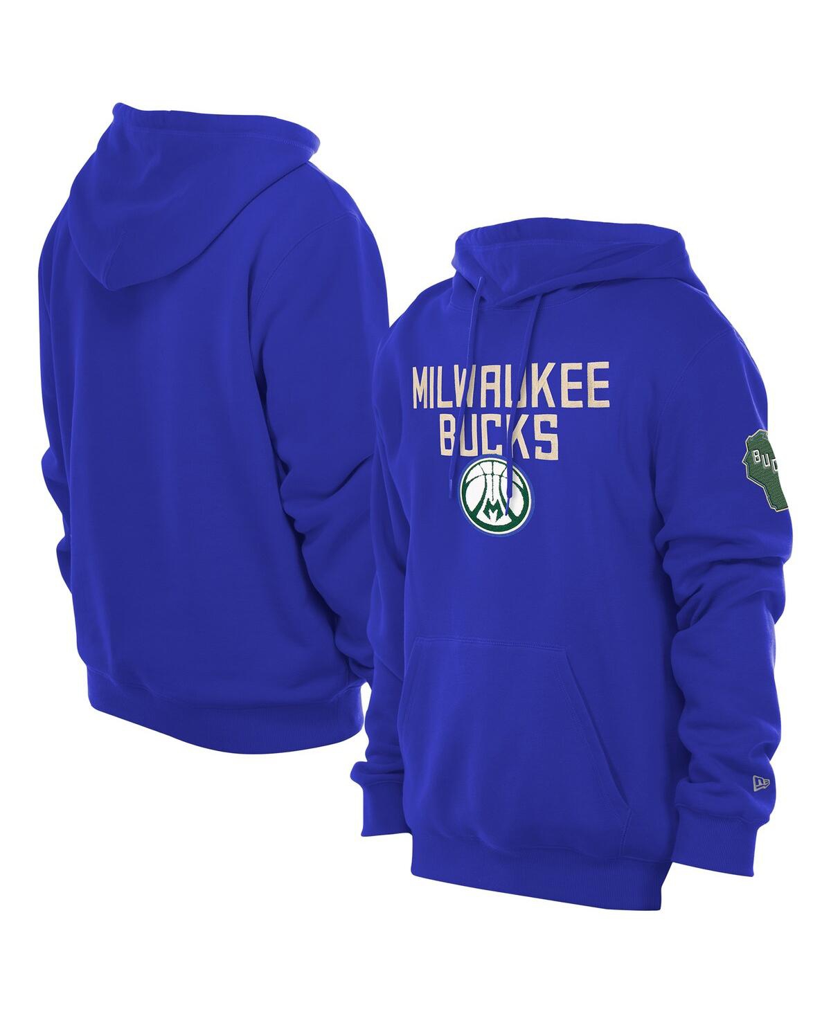 Men's Royal Milwaukee Bucks 2024/25 City Edition Chenille Heavyweight Pullover Hoodie - Royal