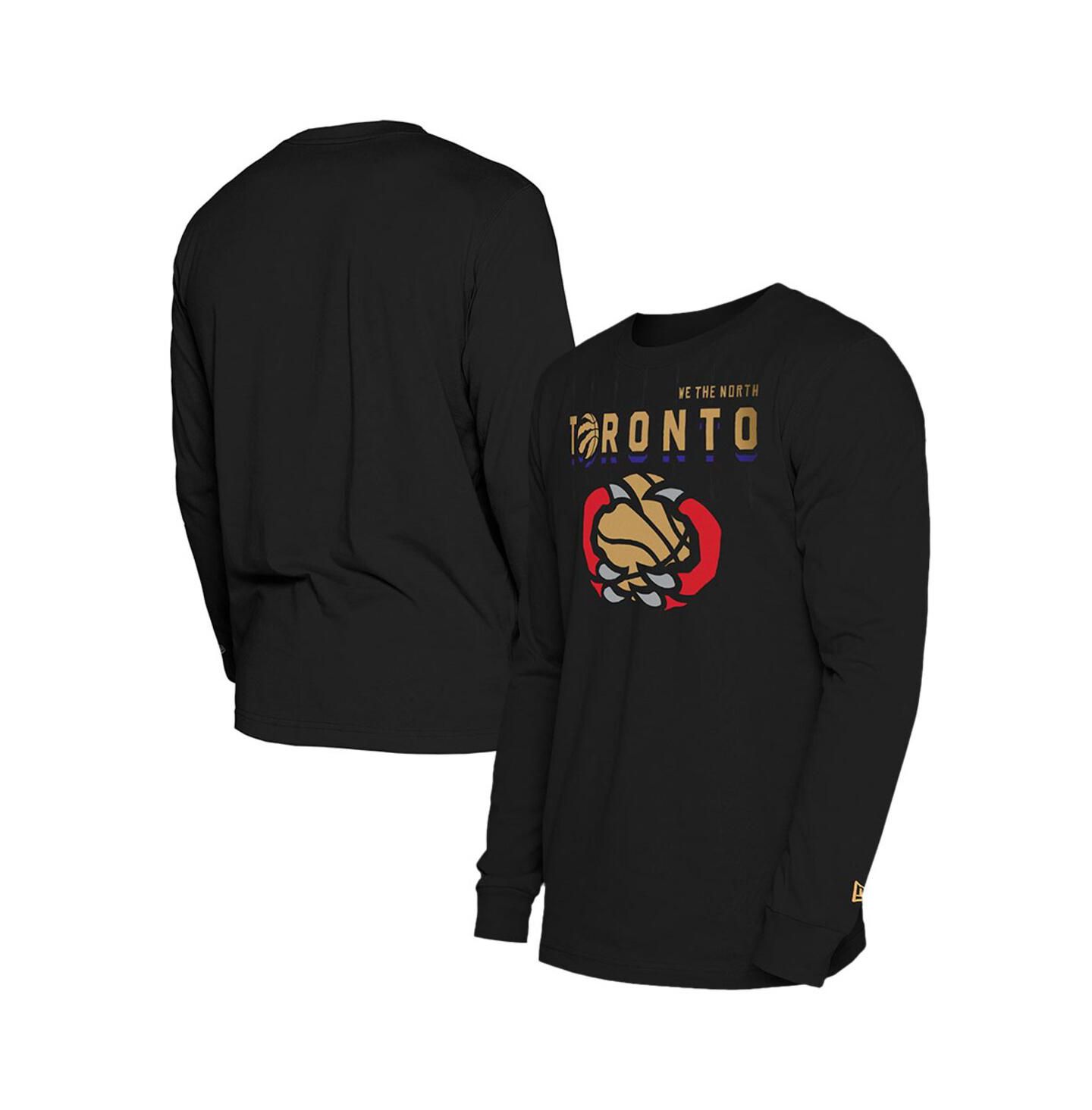 Мужская футболка New Era Black Toronto Raptors 2024/25 City Edition Long Sleeve — фото 1