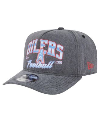 New Era - Men's Black Houston Oilers Throwback Washed A-Frame 9FIFTY Snapback Hat