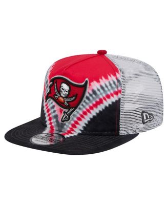 New Era - Men's Red/Black Tampa Bay Buccaneers Throwback Dye Golfer Snapback Hat