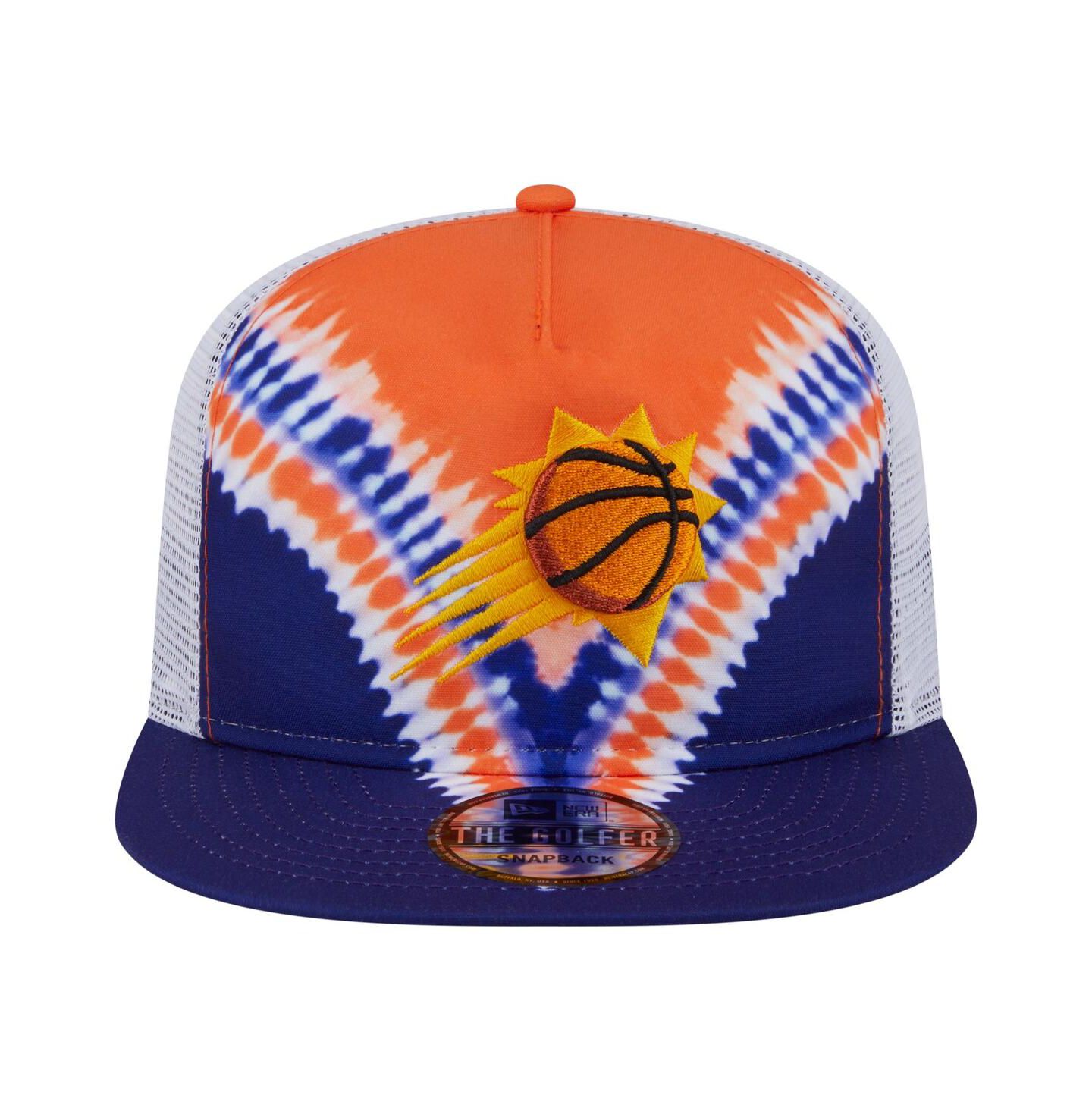 Мужская кепка New Era Purple/Orange Phoenix Suns Throwback Dye Golfer Snapback Hat — фото 2