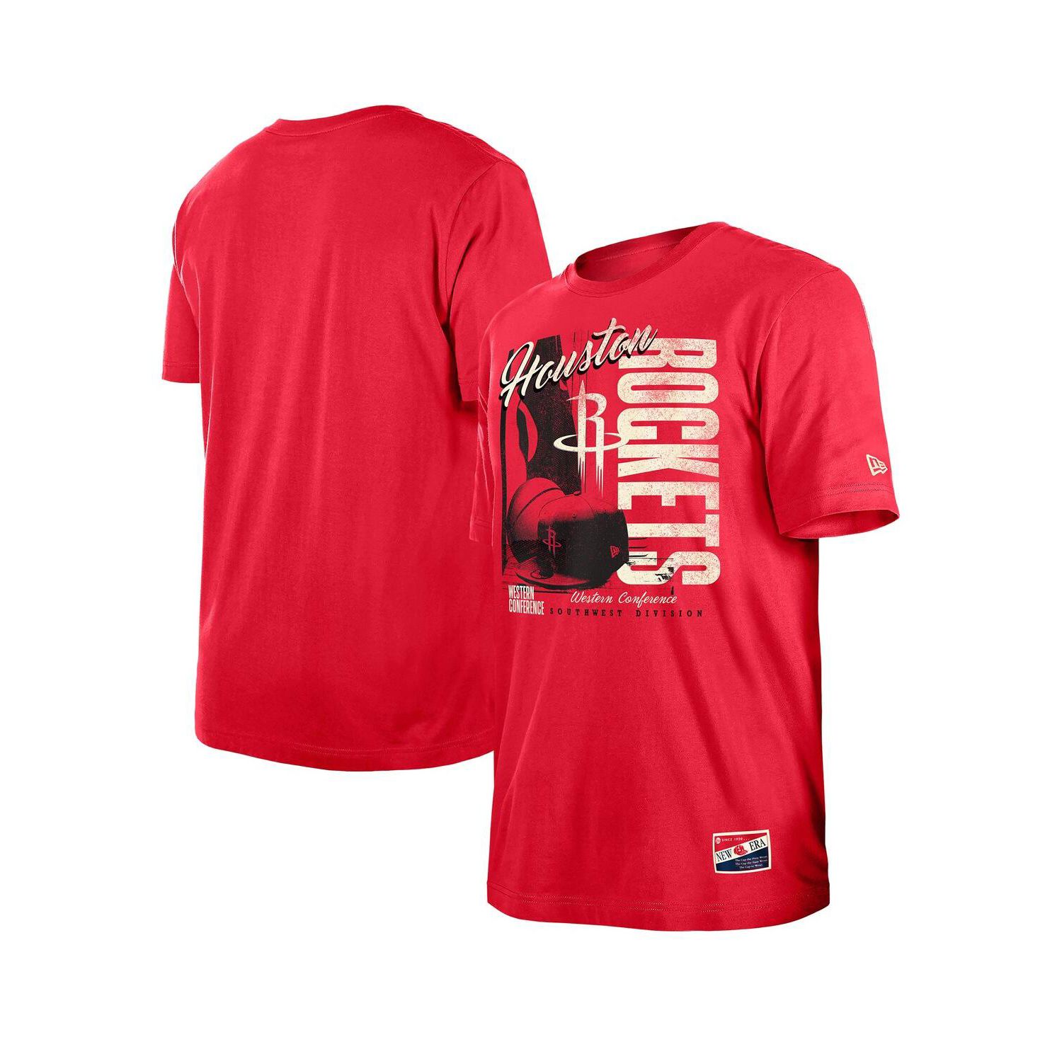 Men's Red Houston Rockets Distressed Throwback Vintage Color Pack T-Shirt