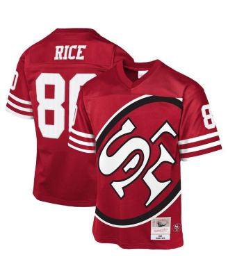 Mitchell & Ness - Big Boys and Girls Jerry Rice Scarlet San Francisco 49ers 1990 Throwback Fashion Jersey