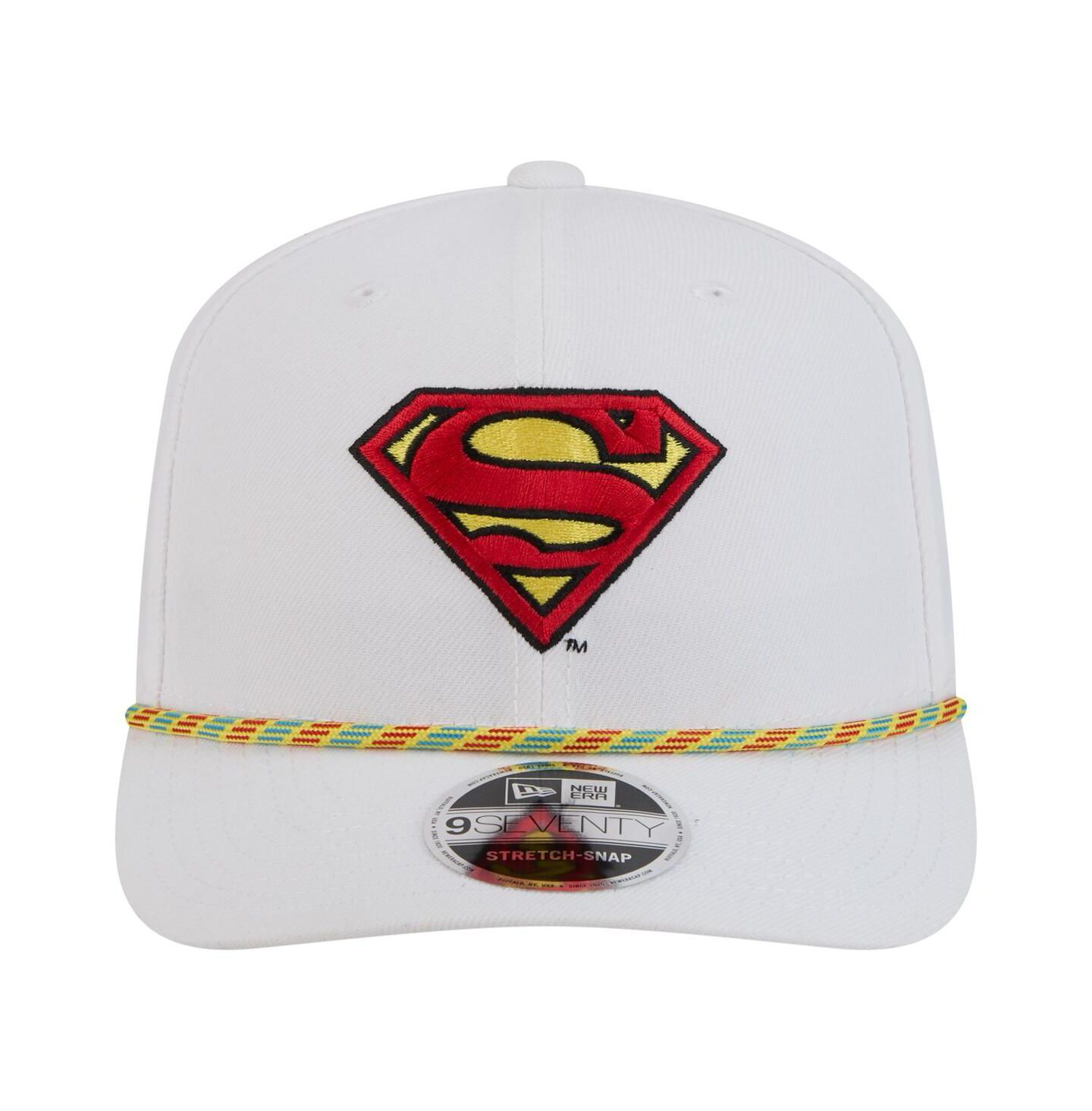 Мужская кепка New Era White Superman Rope 9SEVENTY Stretch-Snap Adjustable Hat — фото 2