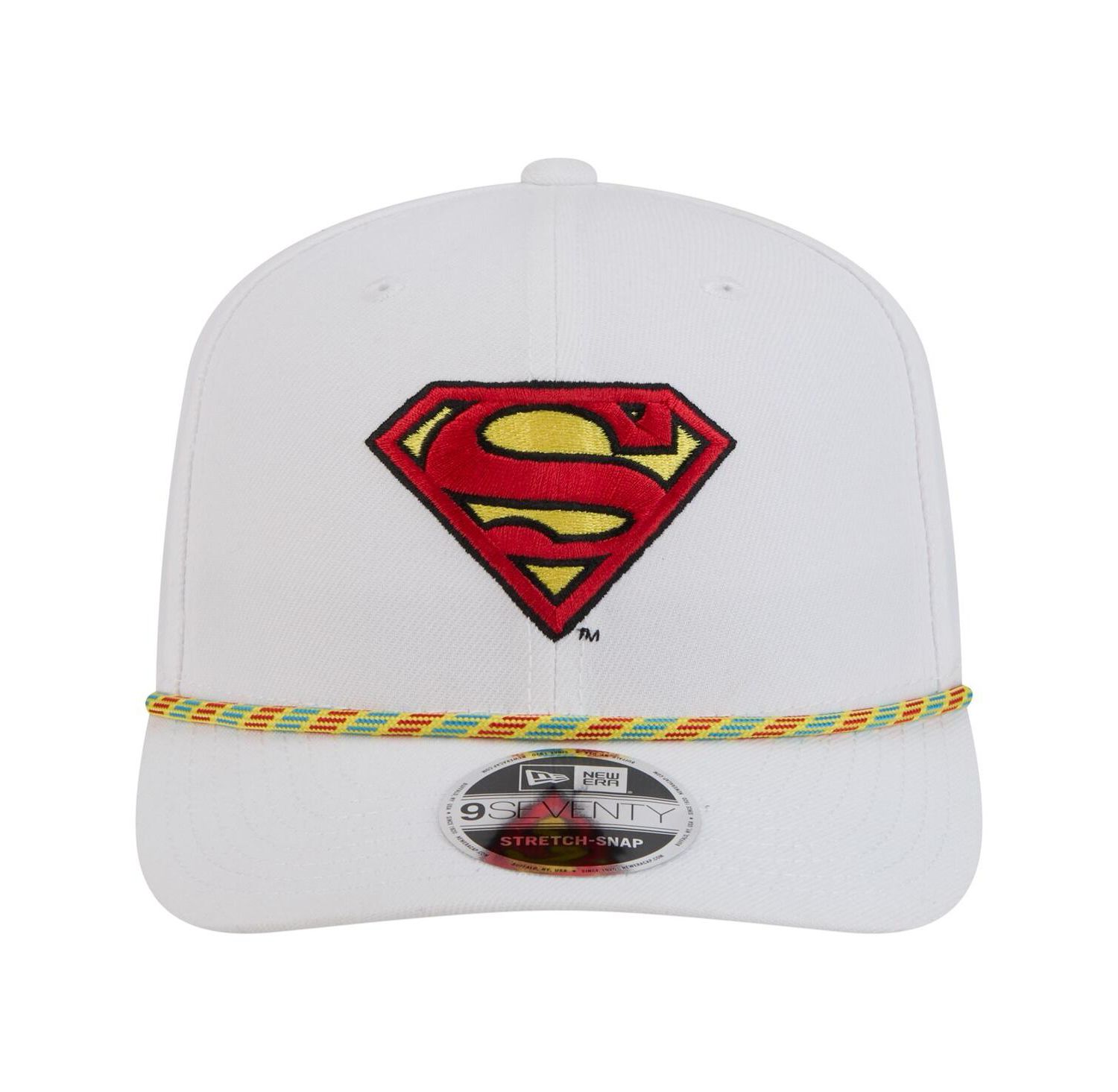 Men's White Superman Rope 9SEVENTY Stretch-Snap Adjustable Hat