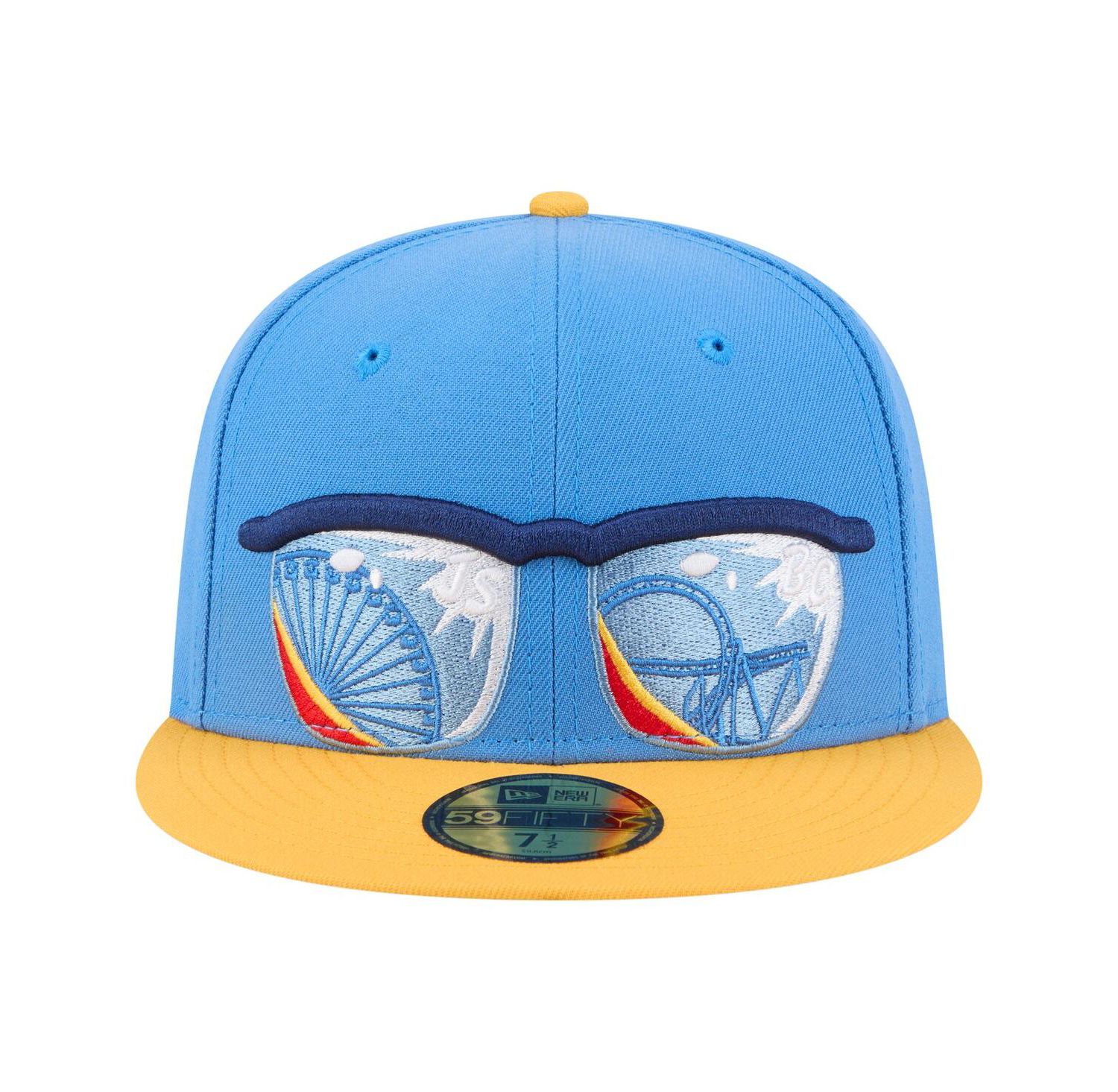 Men's Blue/Yellow Jersey Shore BlueClaws Authentic Collection 59FIFTY Fitted Hat