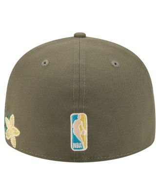 Men's Olive Boston Celtics Tonal Florals 59FIFTY Fitted Hat