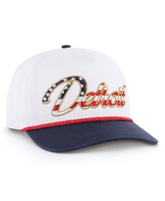 Men's White Detroit Lions Patriotic Overhand Hitch Adjustable Hat