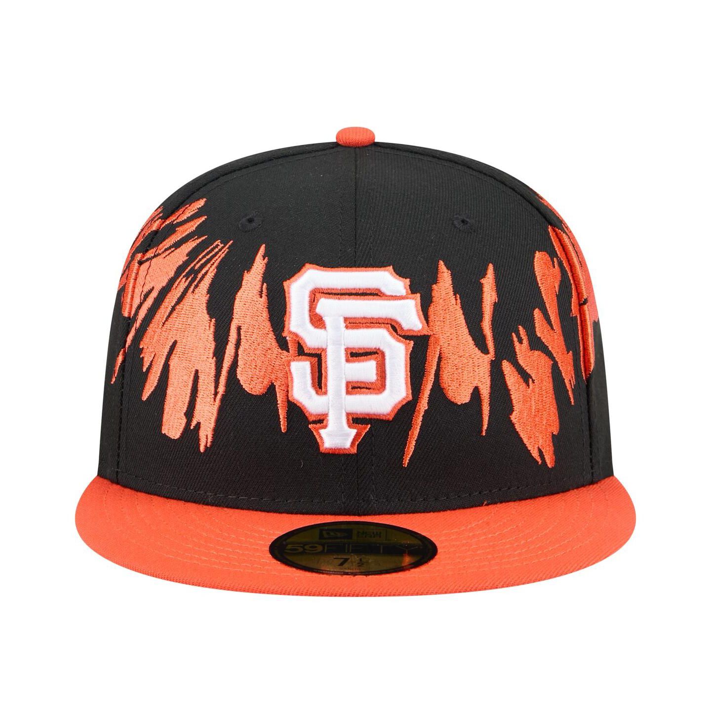 Мужская кепка New Era Black/Orange San Francisco Giants Retro Pattern 59FIFTY Fitted Hat — фото 2