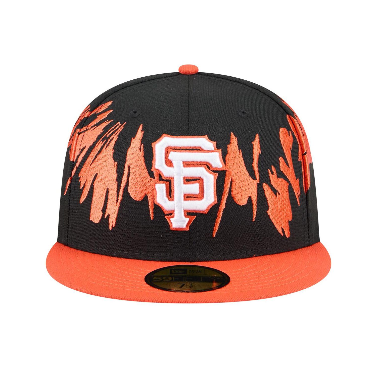 Men's Black/Orange San Francisco Giants Retro Pattern 59FIFTY Fitted Hat