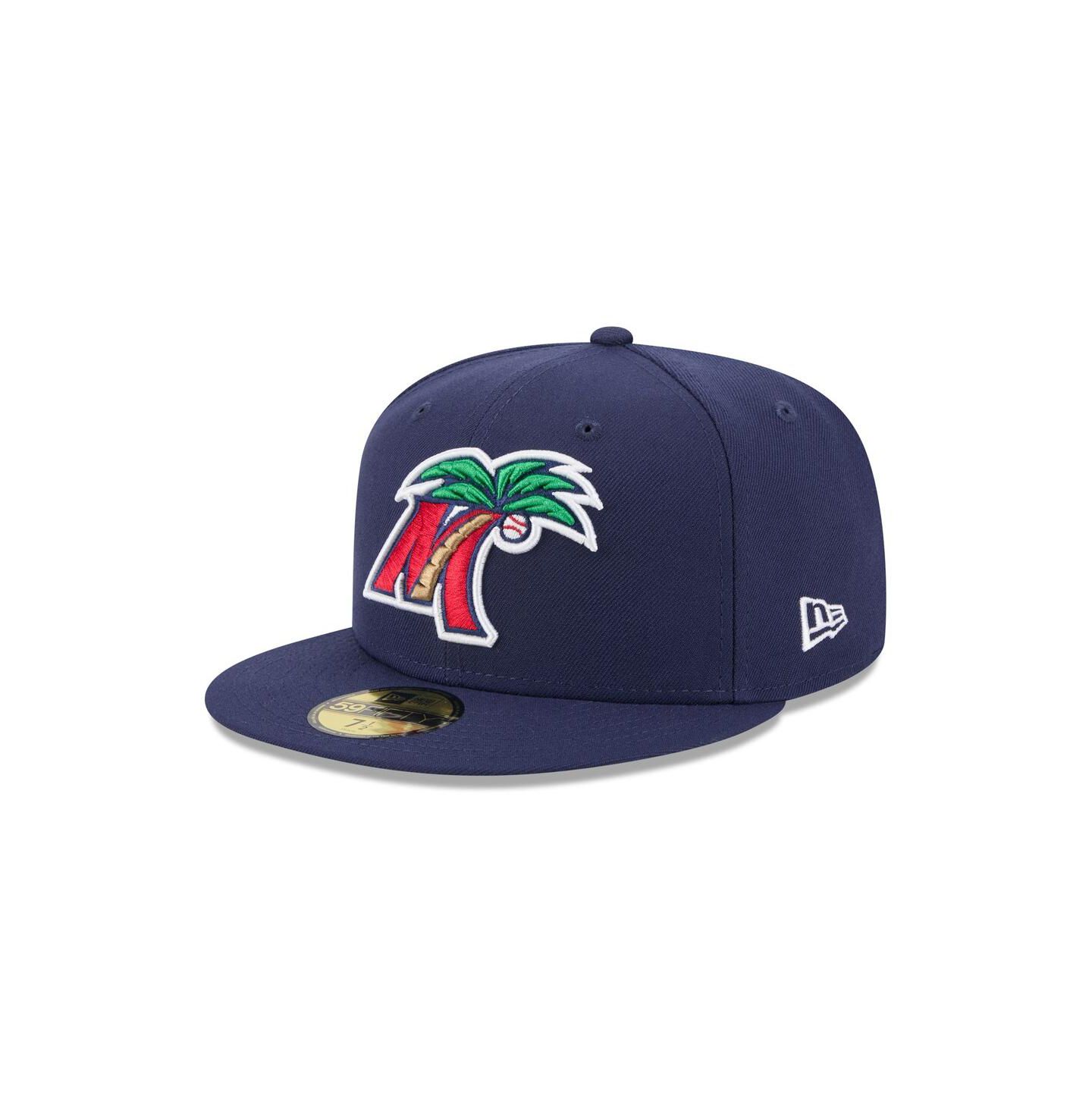 Мужская кепка New Era Navy Fort Myers Mighty Mussels Theme Nights 59FIFTY Fitted Hat — фото 1