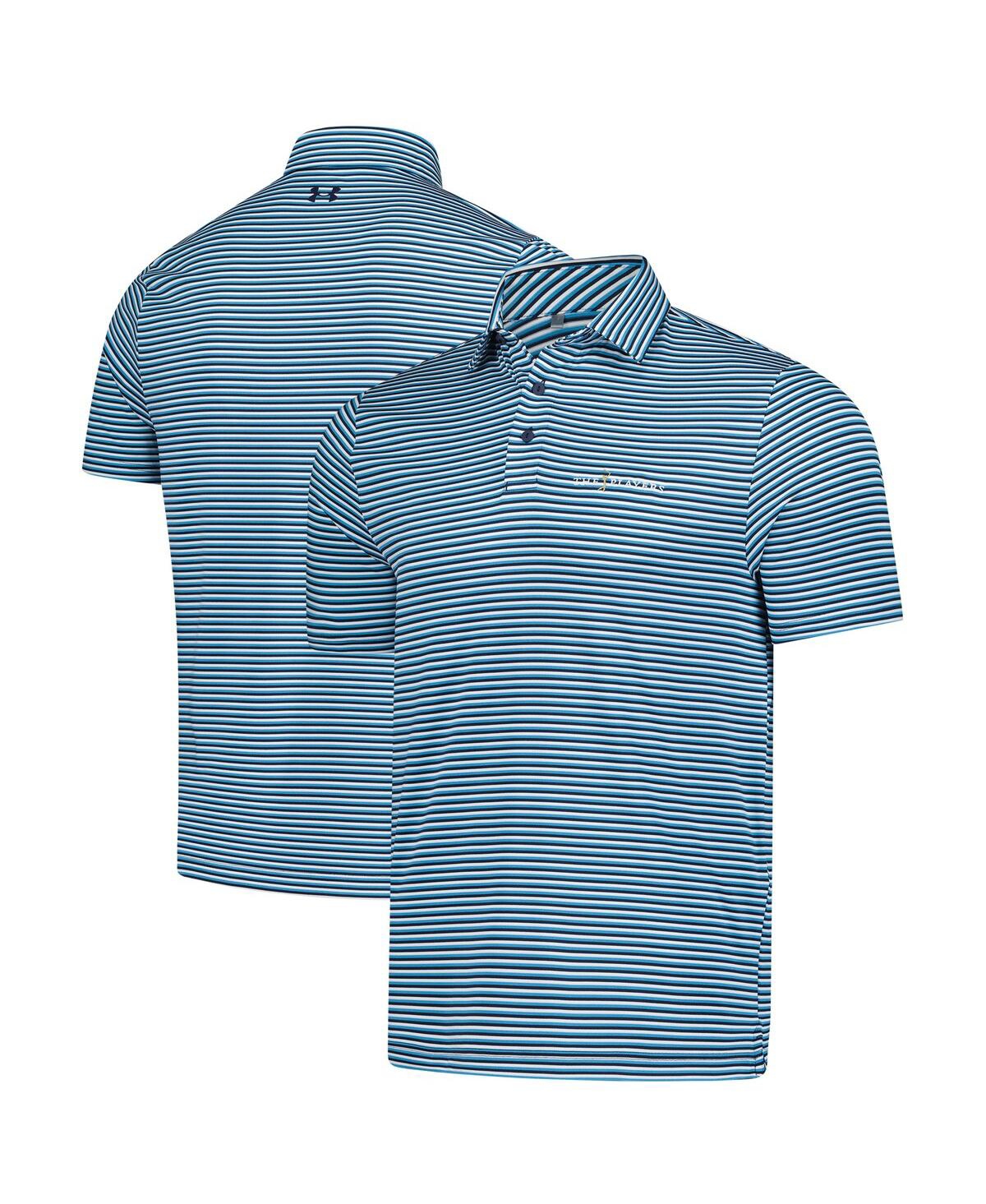 Men's Blue the Players Drive Groove Stripe Polo Shirt - Blue