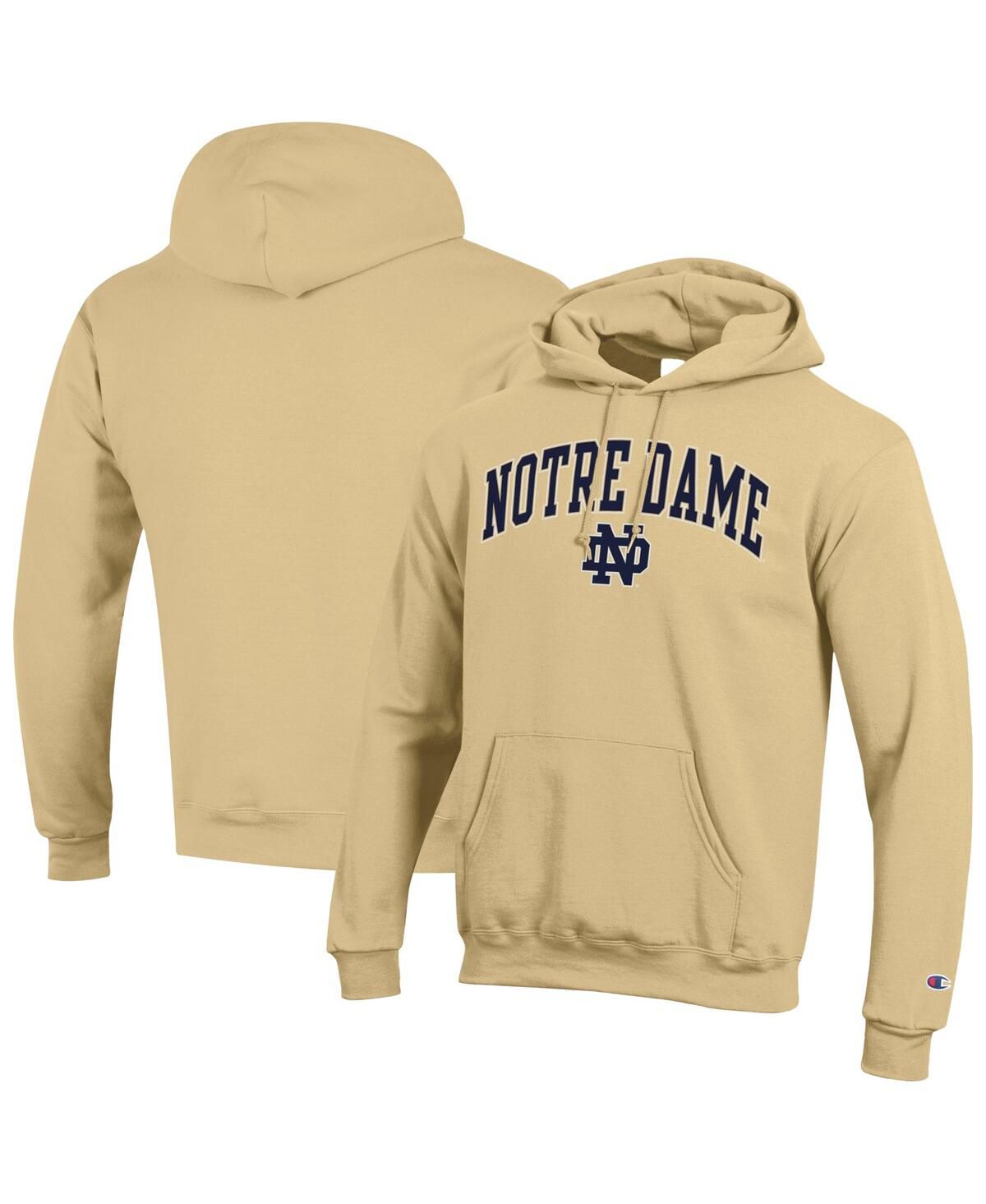 Мужская флисовая толстовка-пуловер с золотым логотипом Notre Dame Fighting Irish Arched